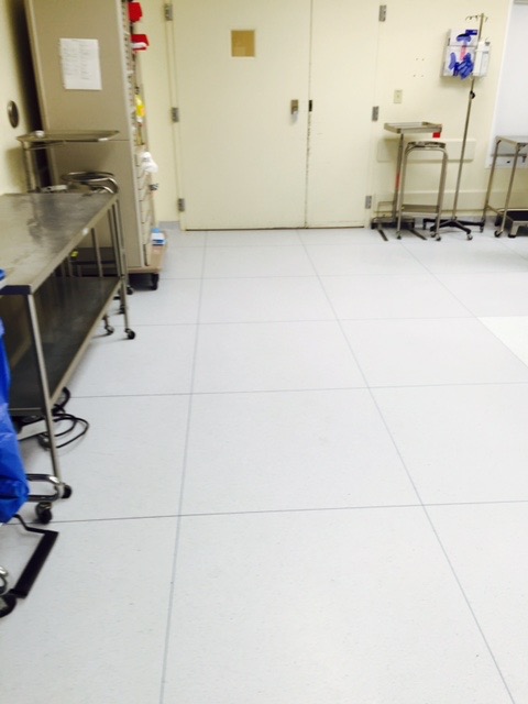Hospital flooring form floor to door