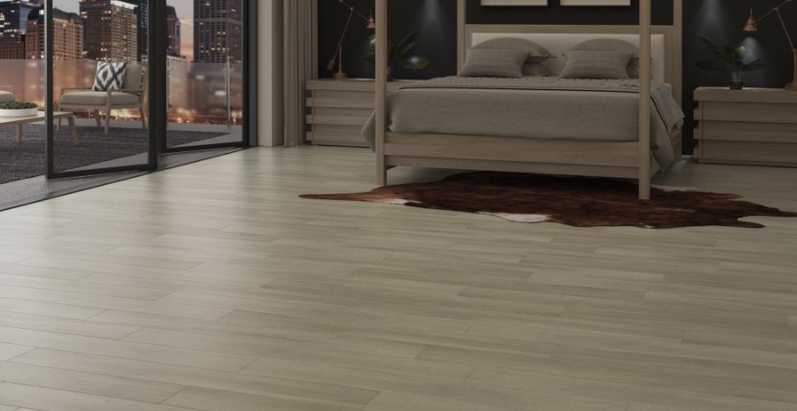 Maybree Flooring in a Penthouse Suite bedroom