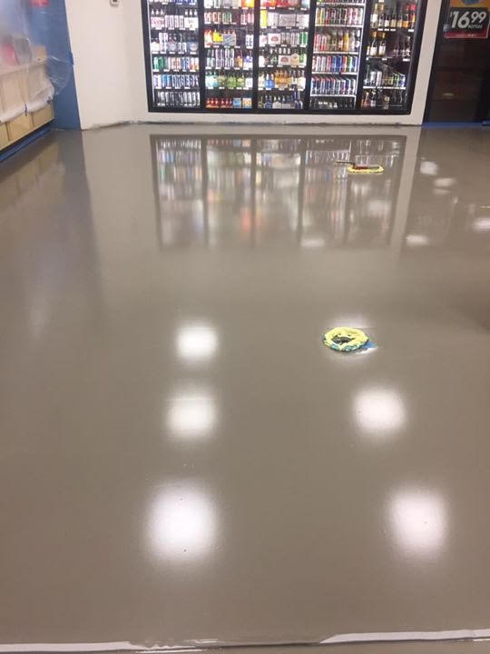 Flooring with cement leveler applied