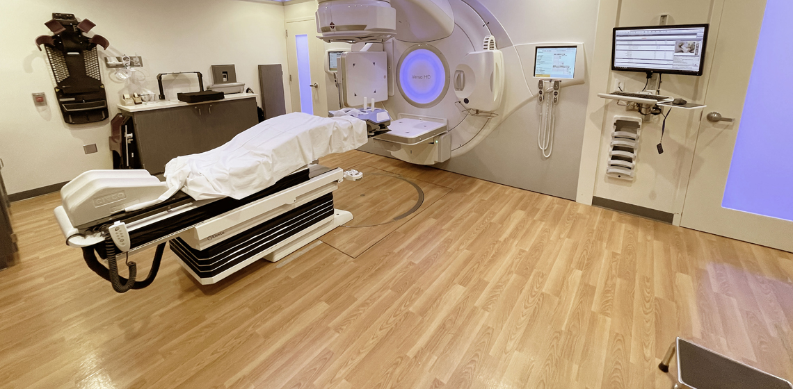 Cat scan room in hospital with vinyl plank flooring