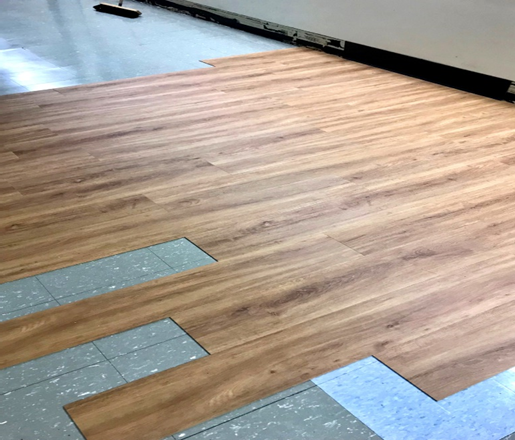 Wood look LVT over old VCT