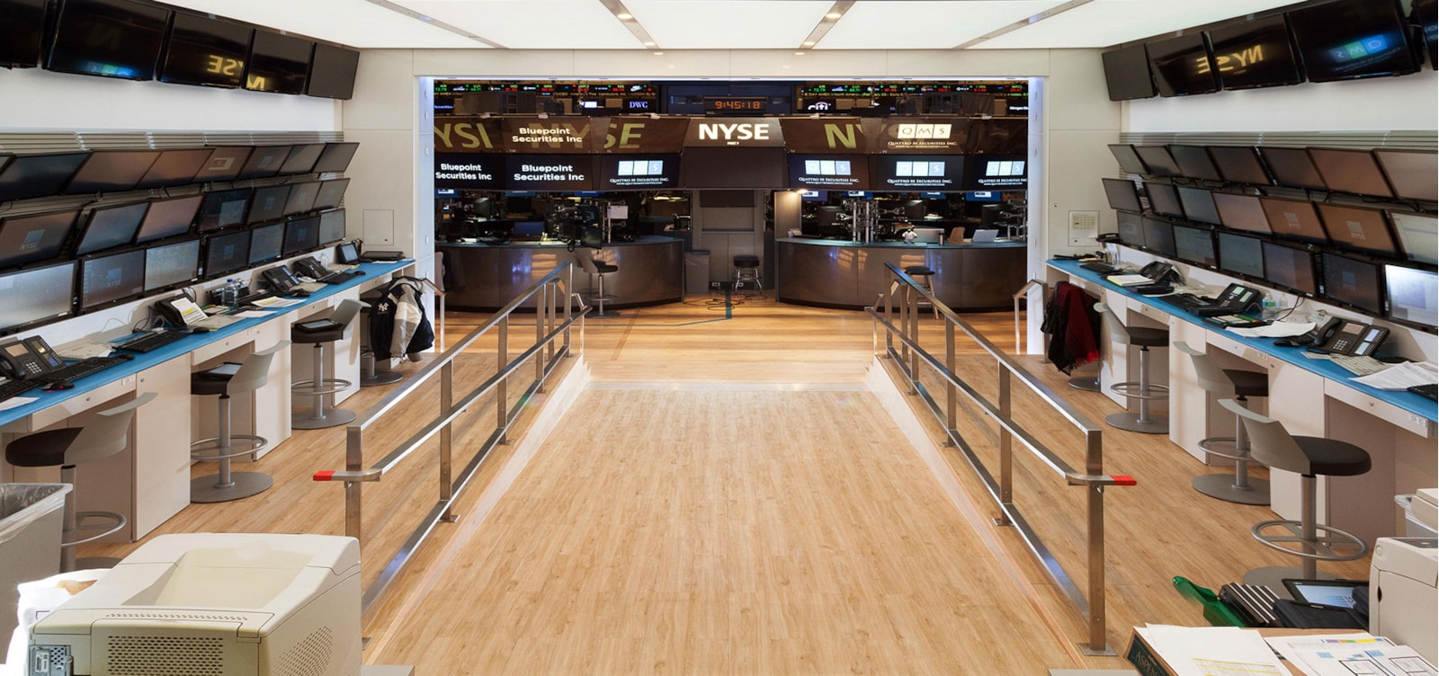 work stations at stock exchange